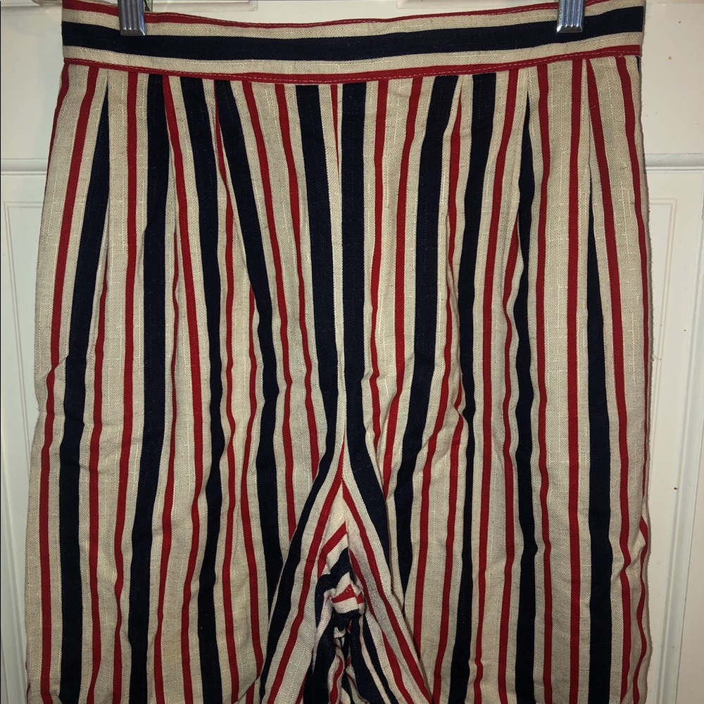 Linen Vertical Striped Bohemian Shorts